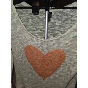 2b Bebe Cropped Sweater With Heart On Front. Long Sleeve 20" PTP, 21"...